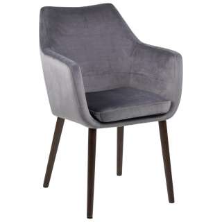 Ambia Home ARMLEHNSTUHL Samt Grau