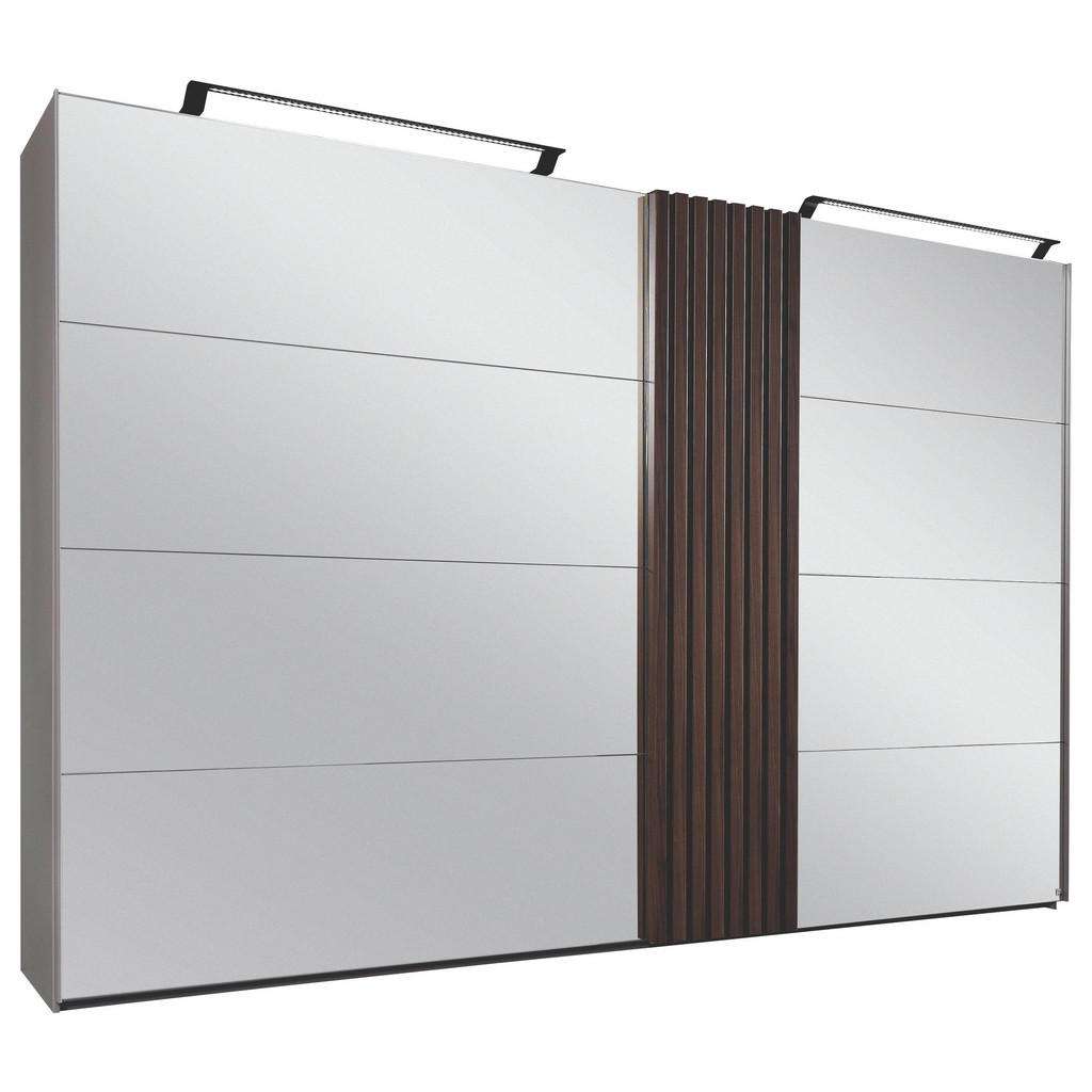 Novel SCHWEBETÜRENSCHRANK 2-türig Weiß, Braun