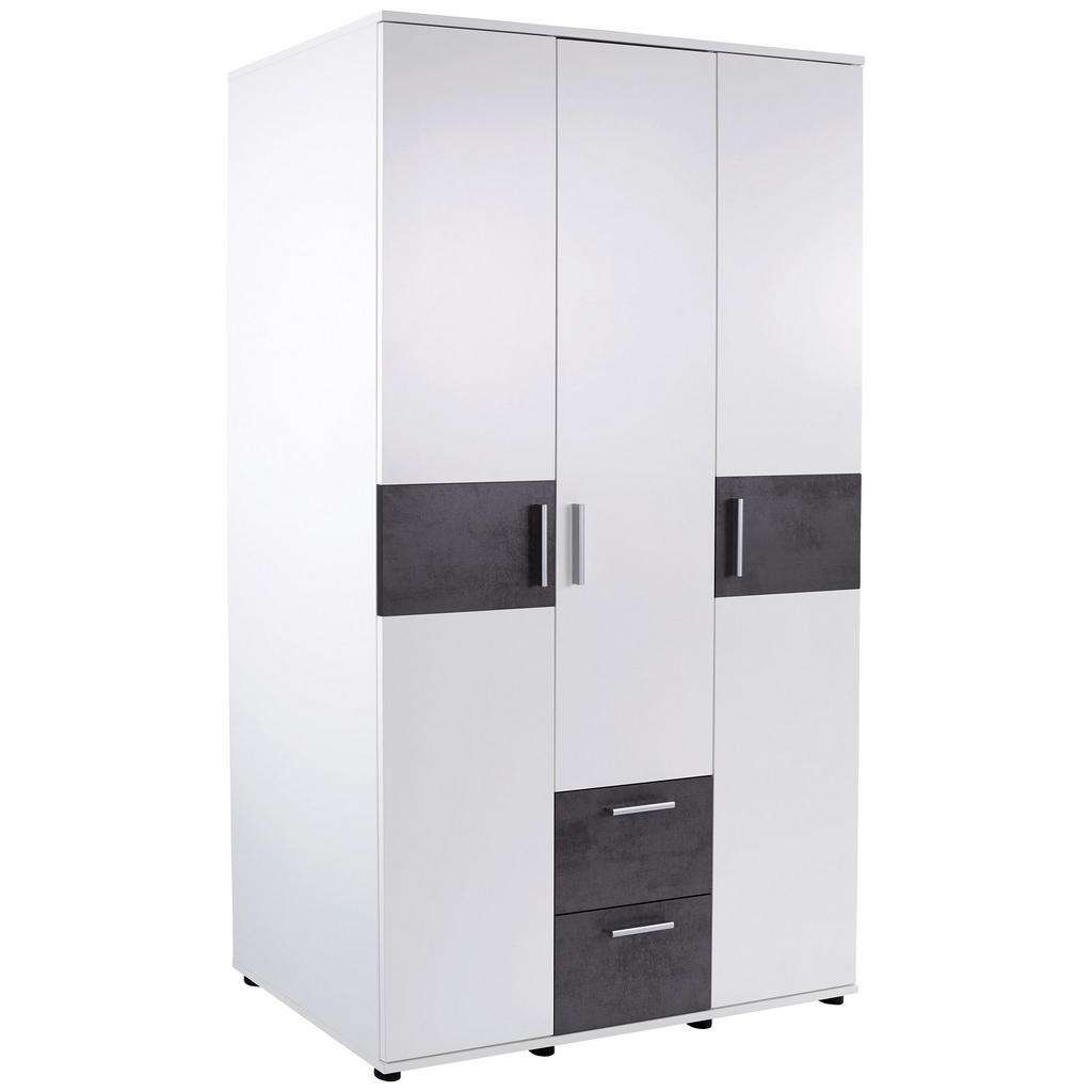 XXXL KLEIDERSCHRANK 3-türig Weiß, Grau