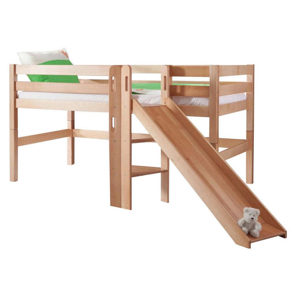 XXXL SPIELBETT Buche massiv 90/200 cm Braun
