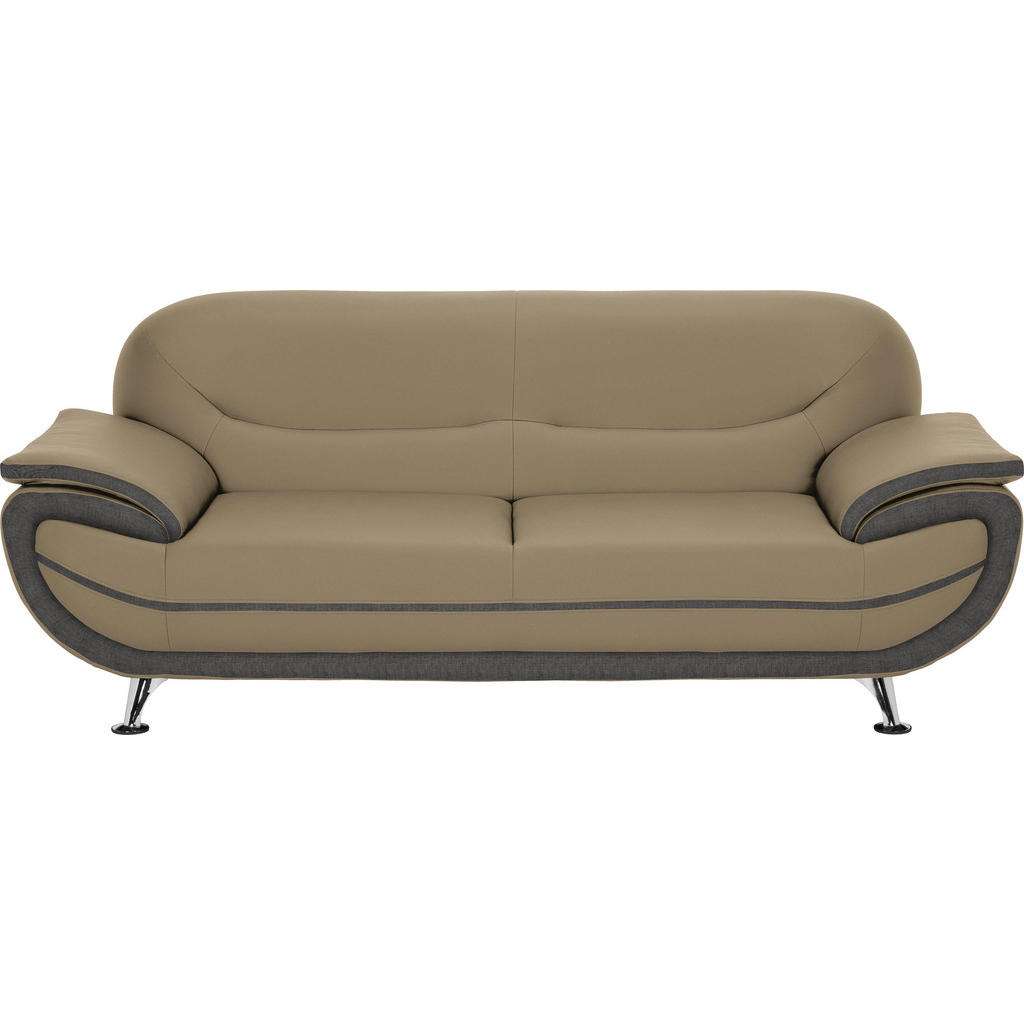 Ti`me DREISITZER-SOFA Lederlook, Webstoff Mehrfarbig