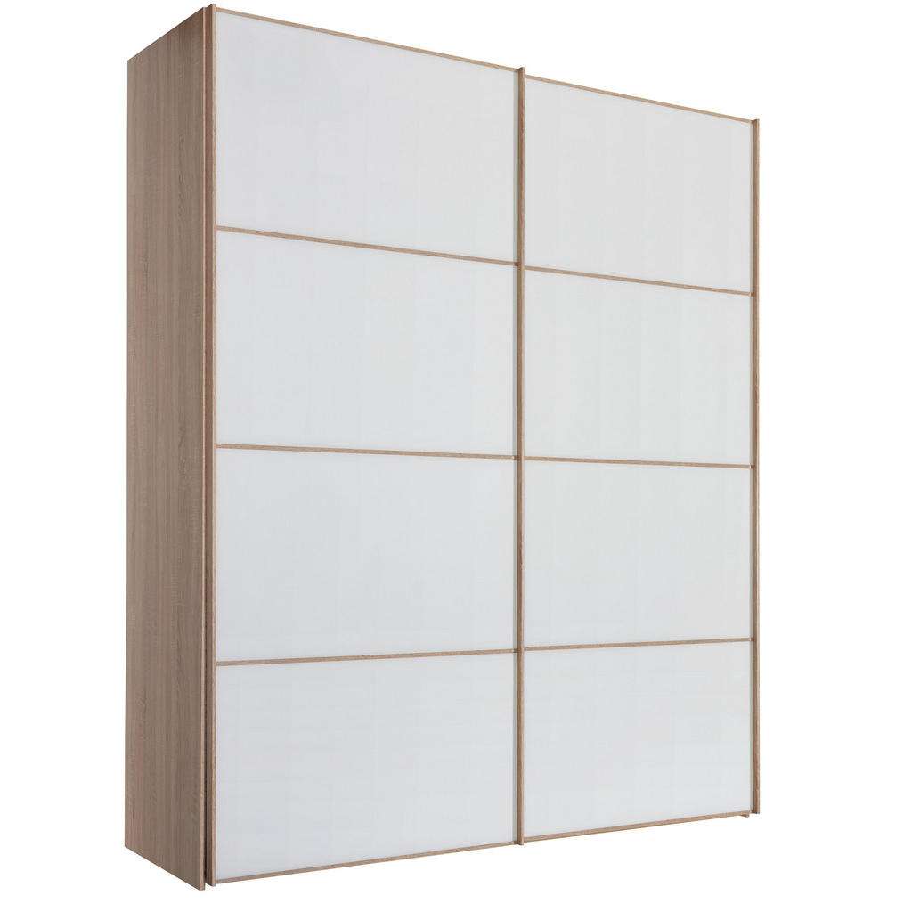 Moderano SCHWEBETÜRENSCHRANK 2-türig Weiß, Beige