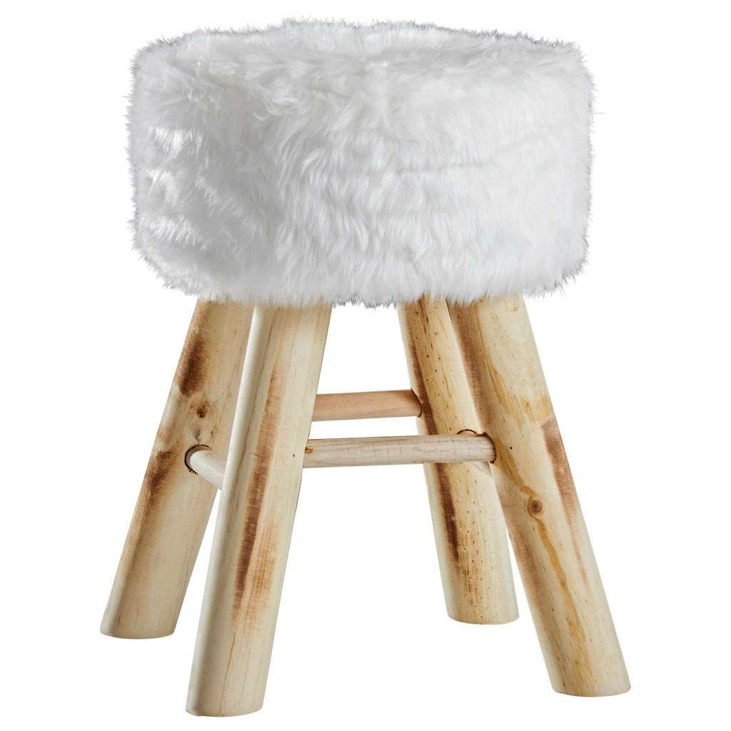 Ambia Home HOCKER Kiefer Braun, Mehrfarbig