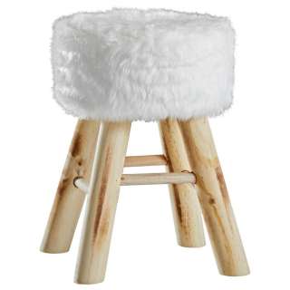 Ambia Home HOCKER Kiefer Braun, Mehrfarbig