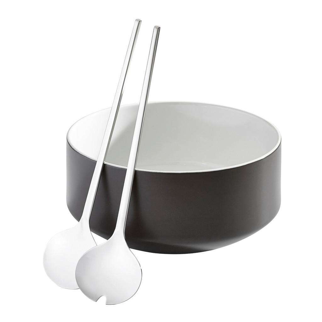 WMF SALATSCHÜSSEL INKL BESTECK Porzellan Keramik, Grau