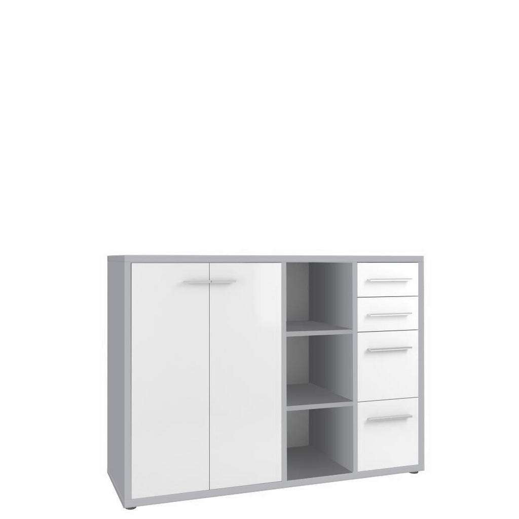 XXXL HIGHBOARD melaminharzbeschichtet Weiß, Grau
