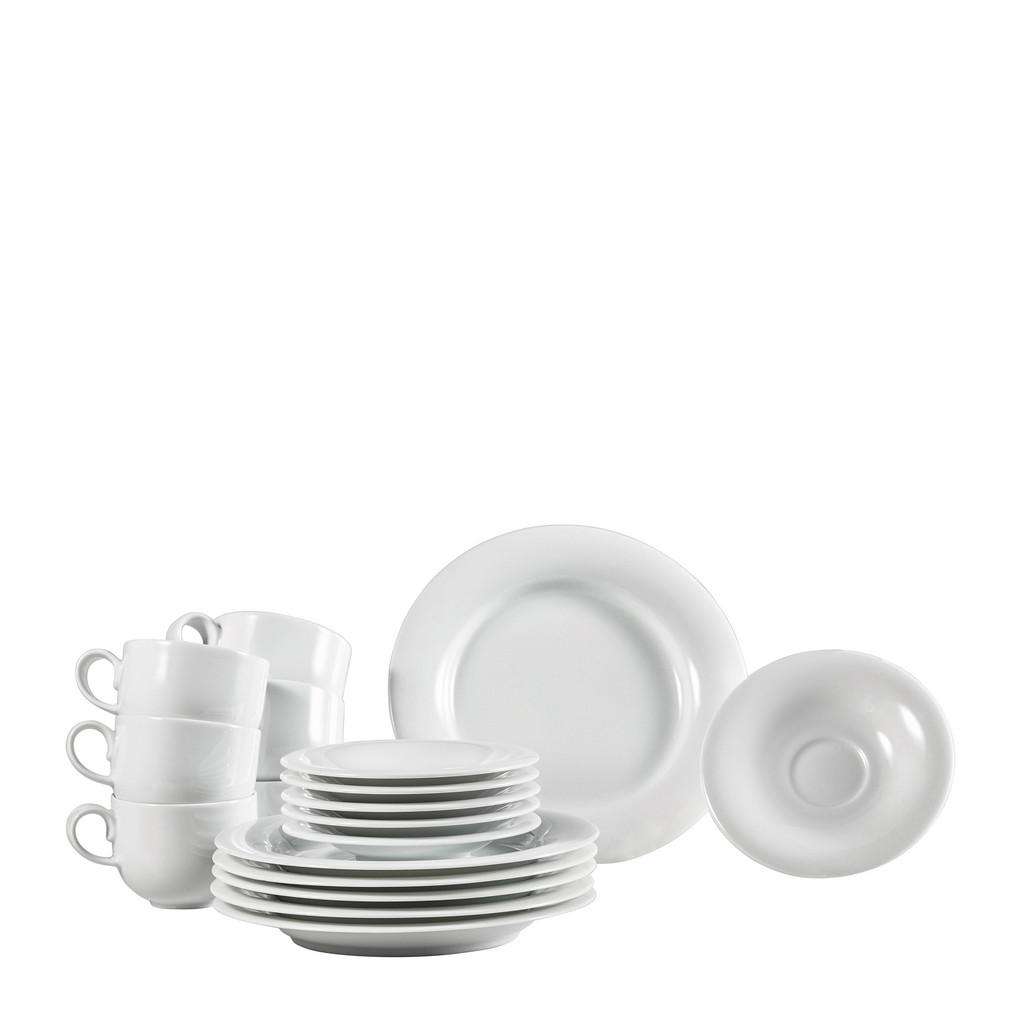 Novel Porzellan KAFFEESERVICE 18-teilig, Weiß