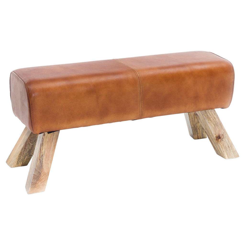 Carryhome HOCKER Echtleder Braun