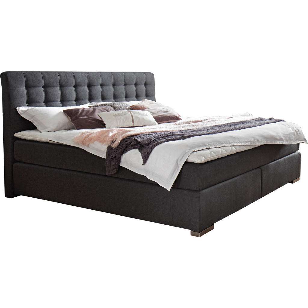 Novel BOXSPRINGBETT Flachgewebe 180/200 cm INKL. Matratze, Grau