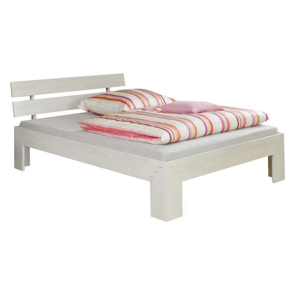 XXXL FUTONBETT Buche massiv 180/200 cm, Weiß, Braun