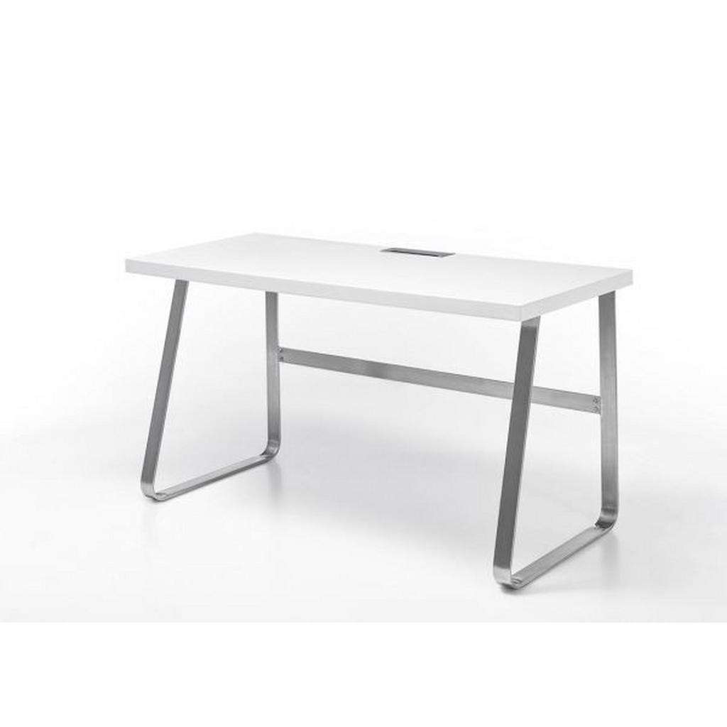 Novel SCHREIBTISCH Schichtholz Weiß, Silber