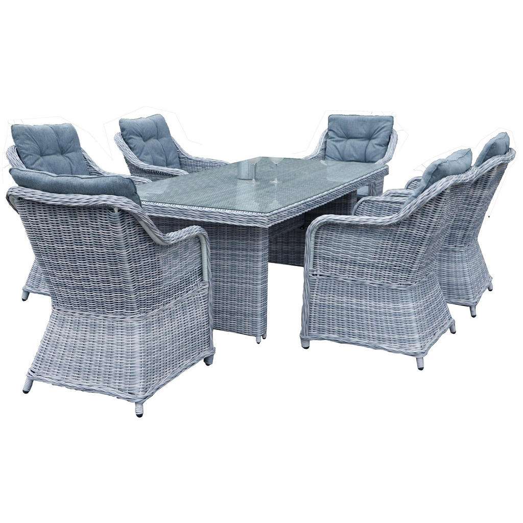 Ambia Garden DINING-LOUNGESET Grau Kunststoffgeflecht Aluminium