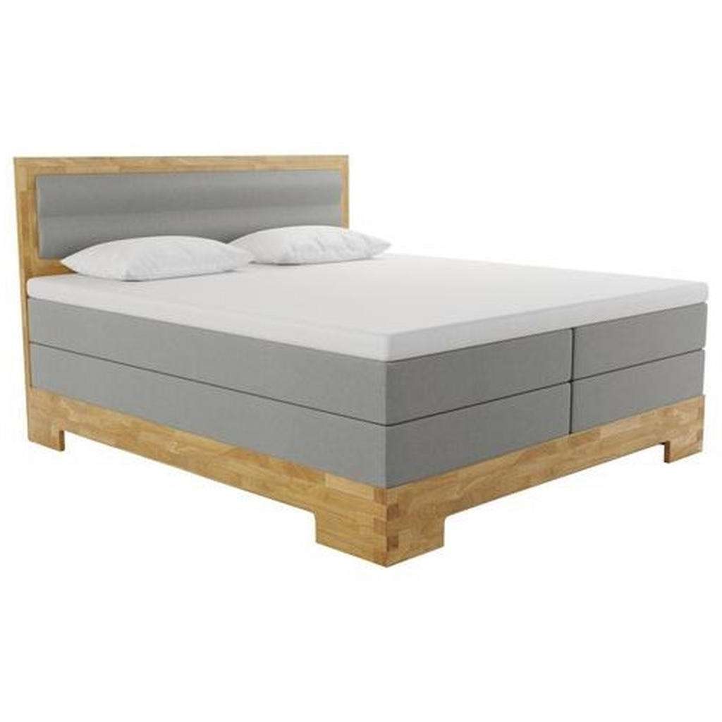 Linea Natura BOXSPRINGBETT 140/200 cm INKL., Grau, Braun