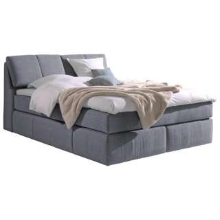 Carryhome BOXSPRINGBETT Mikrofaser 160/200 cm INKL. Matratze, gepolstertes Kopfteil, Topper, Grau