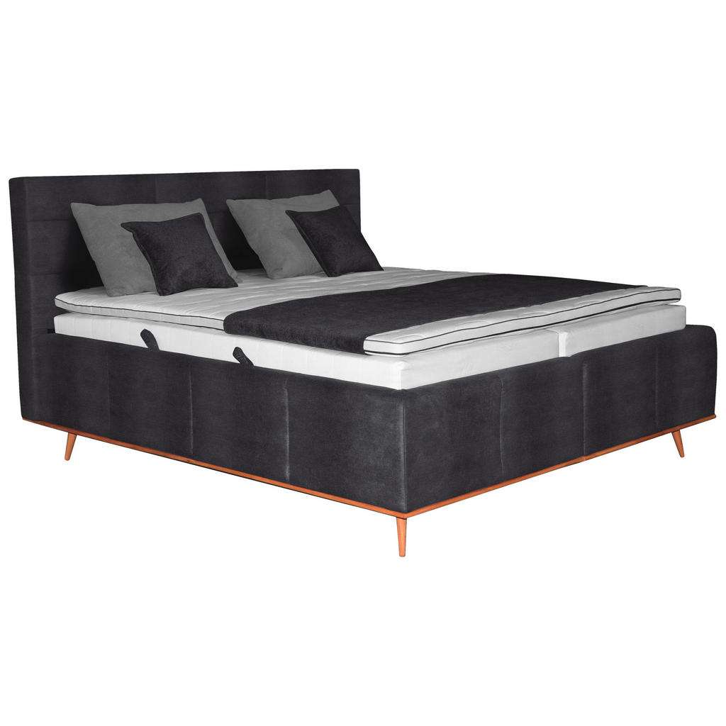 Carryhome POLSTERBETT Mikrofaser 180/200 cm, Schwarz