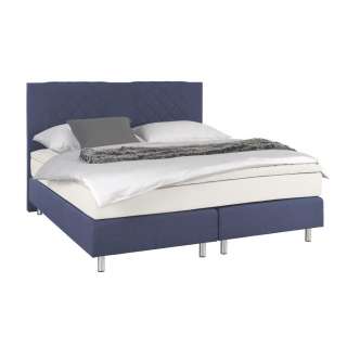 Carryhome BOXSPRINGBETT Jersey 140/200 cm INKL. Matratze, Topper, Blau