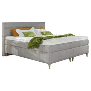 Linea Natura BOXSPRINGBETT Webstoff 180/200 cm INKL. Topper, Grau, Braun, Beige