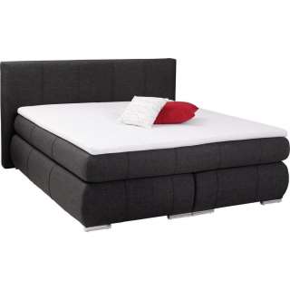Carryhome BOXSPRINGBETT Flachgewebe 140/200 cm INKL. Matratze, Schwarz