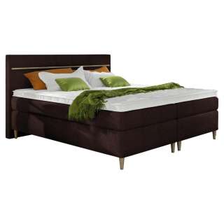 Linea Natura BOXSPRINGBETT Webstoff 180/200 cm INKL. Topper, Braun