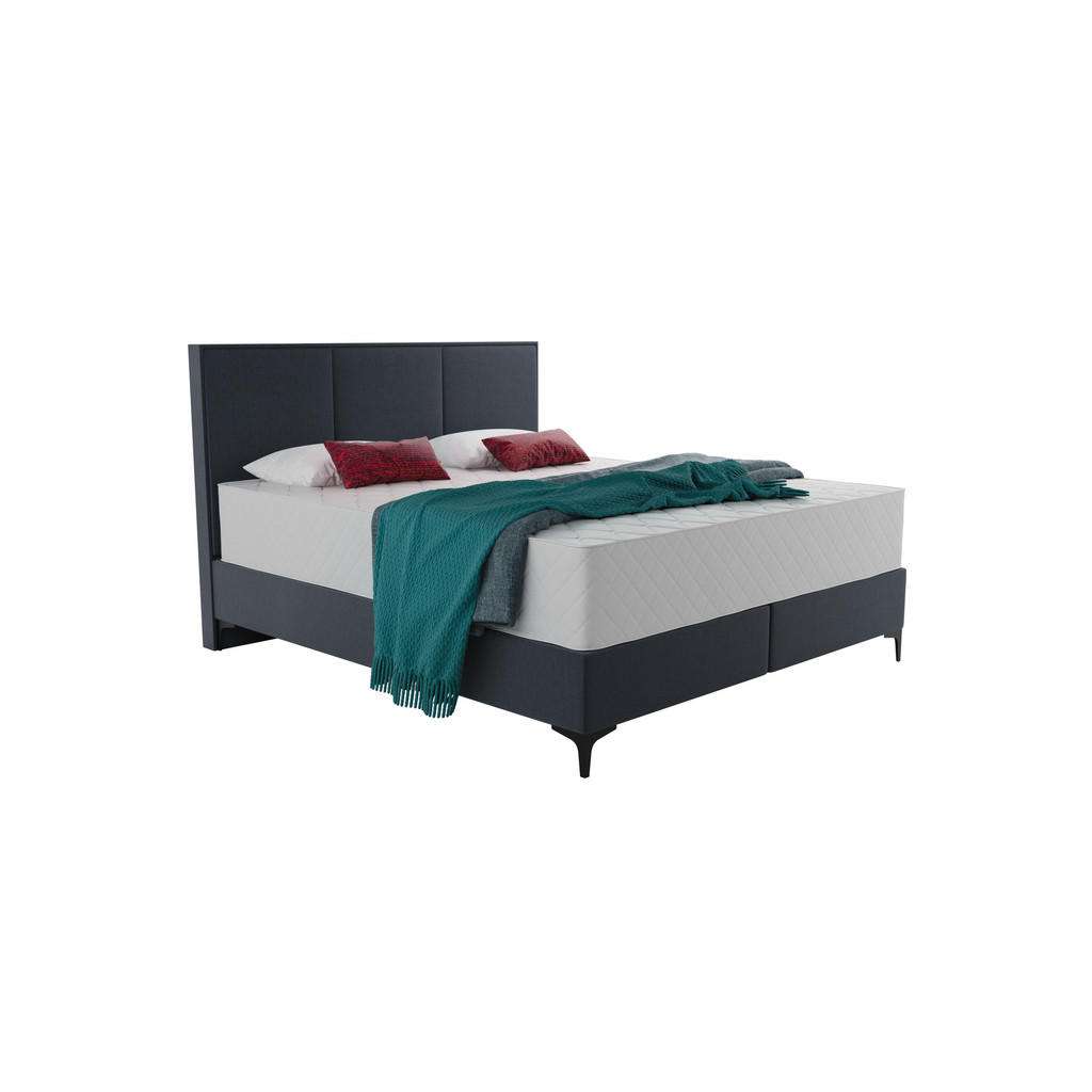 Novel BOXSPRINGBETT 160/200 cm INKL. Matratze, gepolstertes Kopfteil, Grau