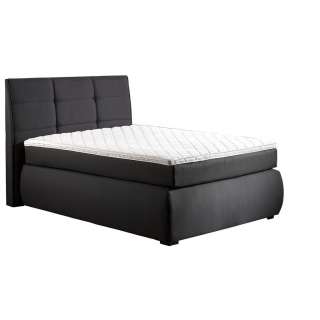 Hom`in BOXSPRINGBETT Mikrofaser 140/200 cm INKL. Matratze, Bettkasten, Topper, Grau