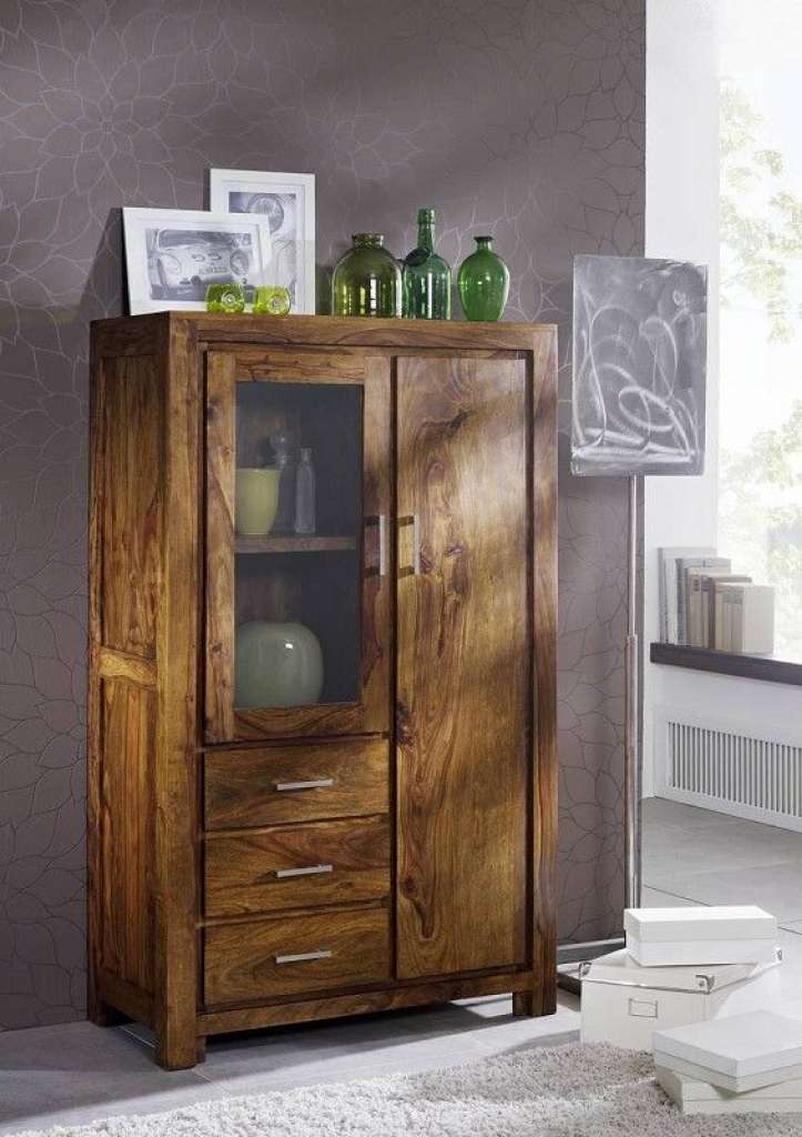 Highboard Sheesham 90x42x148 life honey lackiert METRO LIFE #108