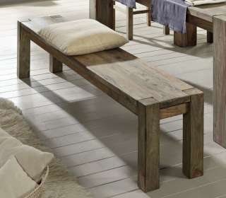 Bank Sheesham 160x35x45  grau geölt NATURE GREY #140