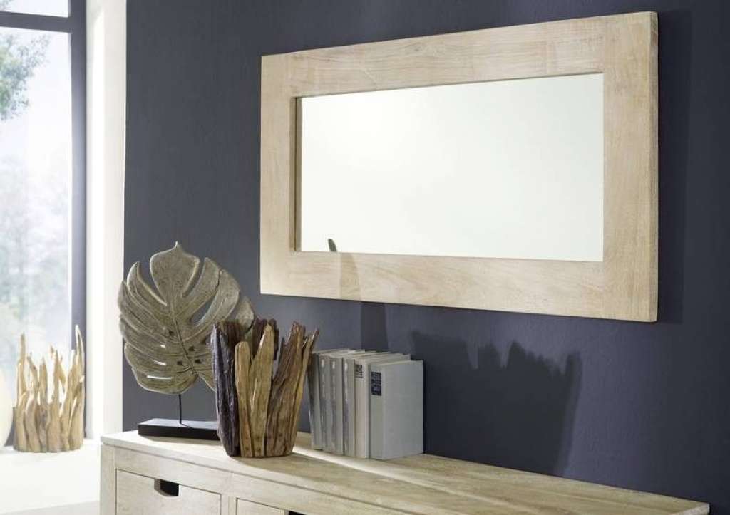 Spiegel Akazie 115x3x60 white stone getüncht NATURE WHITE #01