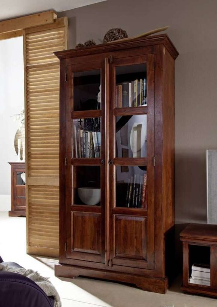 Vitrine Akazie 98x46x191 nougat lackiert OXFORD #440