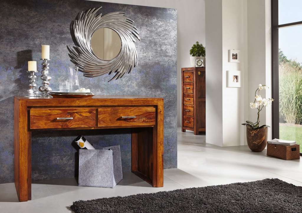 Konsolentisch Sheesham 120x60x78 life honey lackiert METRO LIFE #150