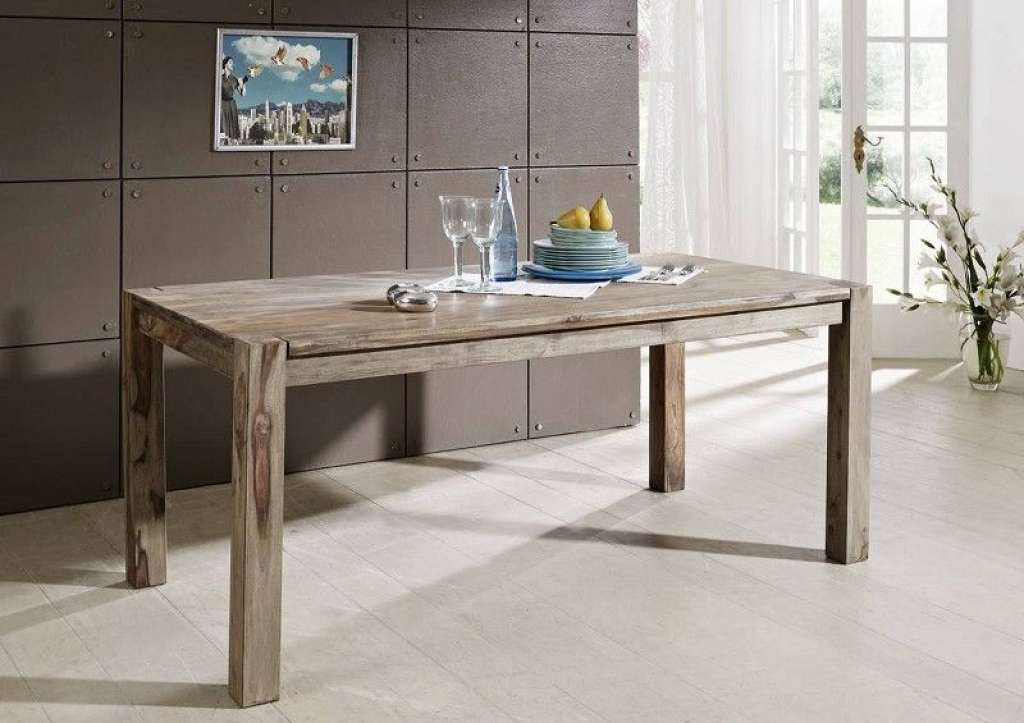 Esstisch Sheesham 180x90x76  grau geölt NATURE GREY #505