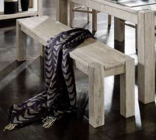 Bank Akazie 200x35x45 white stone getüncht  NATURE WHITE #160