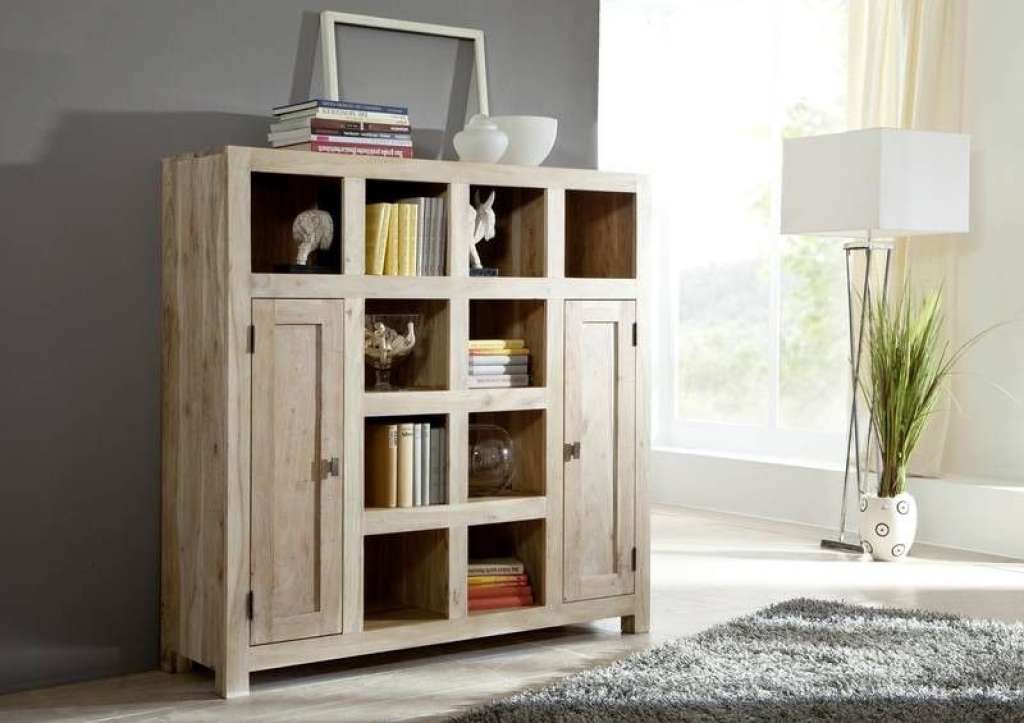 Regal Akazie 135x40x135 white stone getüncht NATURE WHITE #82