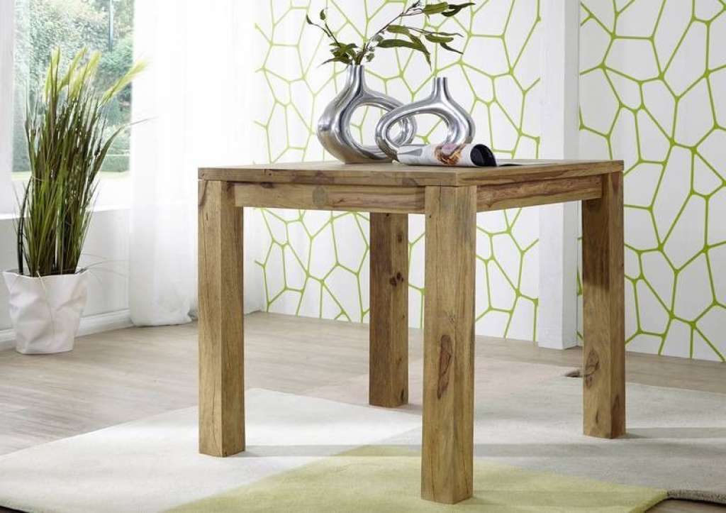 Esstisch Sheesham 80x80x76  braun geölt NATURE BROWN #811