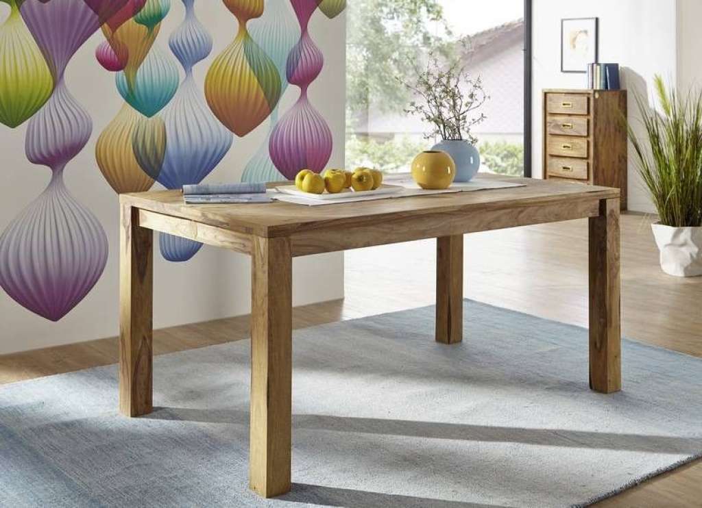 Esstisch Sheesham 120x90x76  braun geölt NATURE BROWN #812