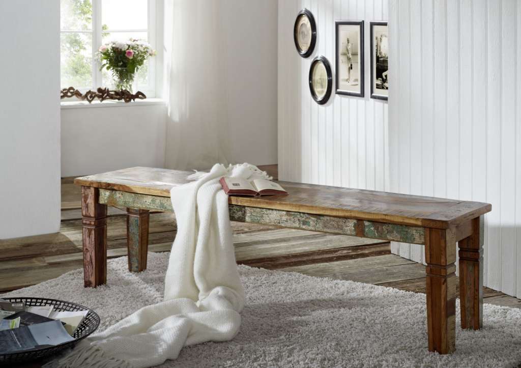 Bank Altholz 140x40x45 mehrfarbig lackiert NATURE OF SPIRIT #34