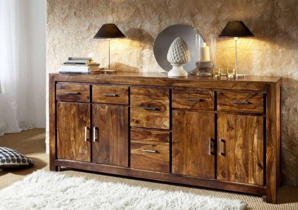Sideboard Sheesham 200x45x90 life honey lackiert METRO LIFE #134
