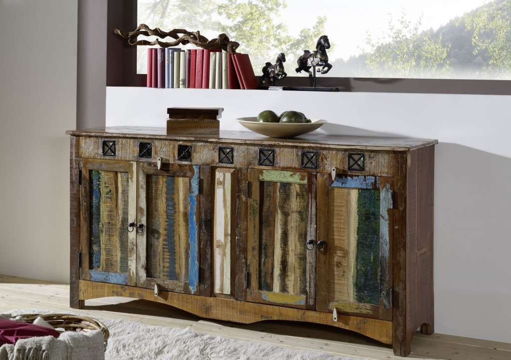 Sideboard Altholz 178x42x88 mehrfarbig lackiert NATURE OF SPIRIT #40