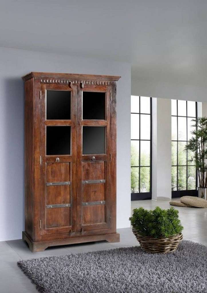 Vitrine Akazie 98x50x176 nougat lackiert OXFORD #409