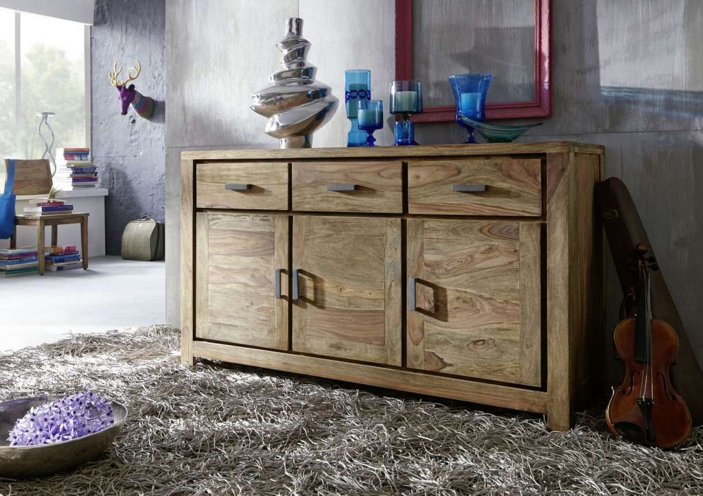 Sideboard Sheesham 145x45x86 braun geölt BUDDHA #122