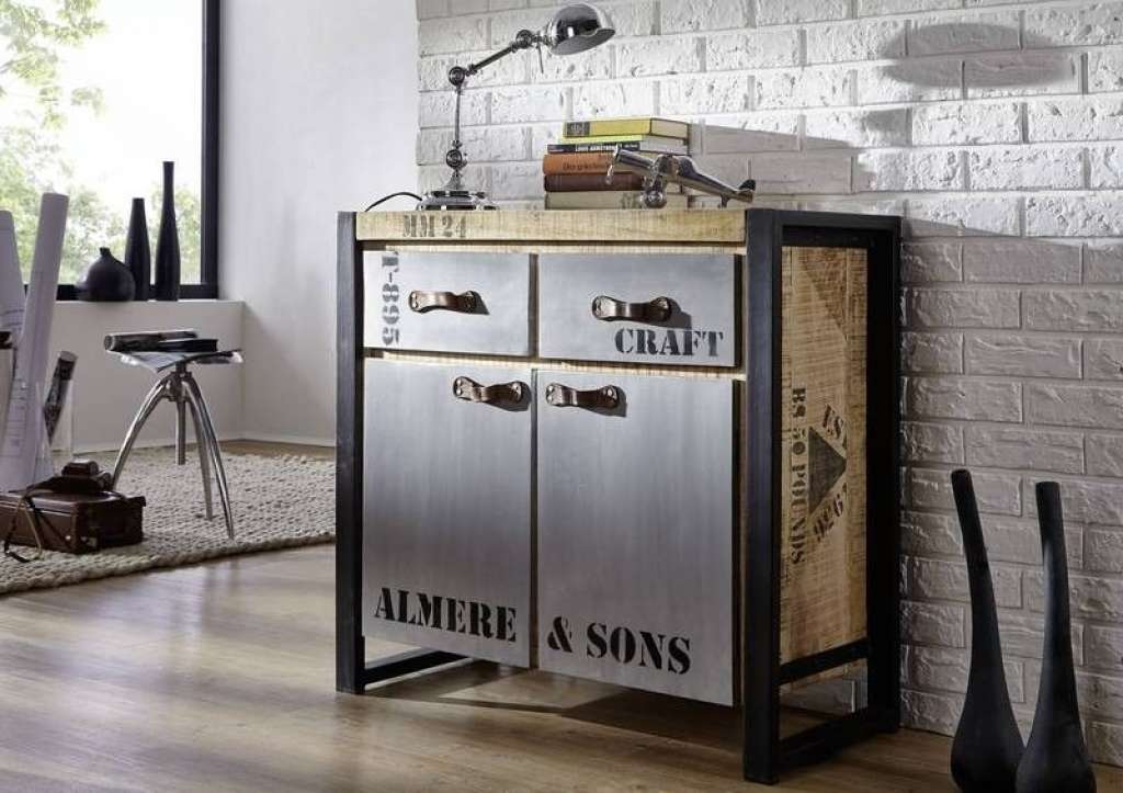Sideboard Mango 85x40x90 natur bedruckt FACTORY #131