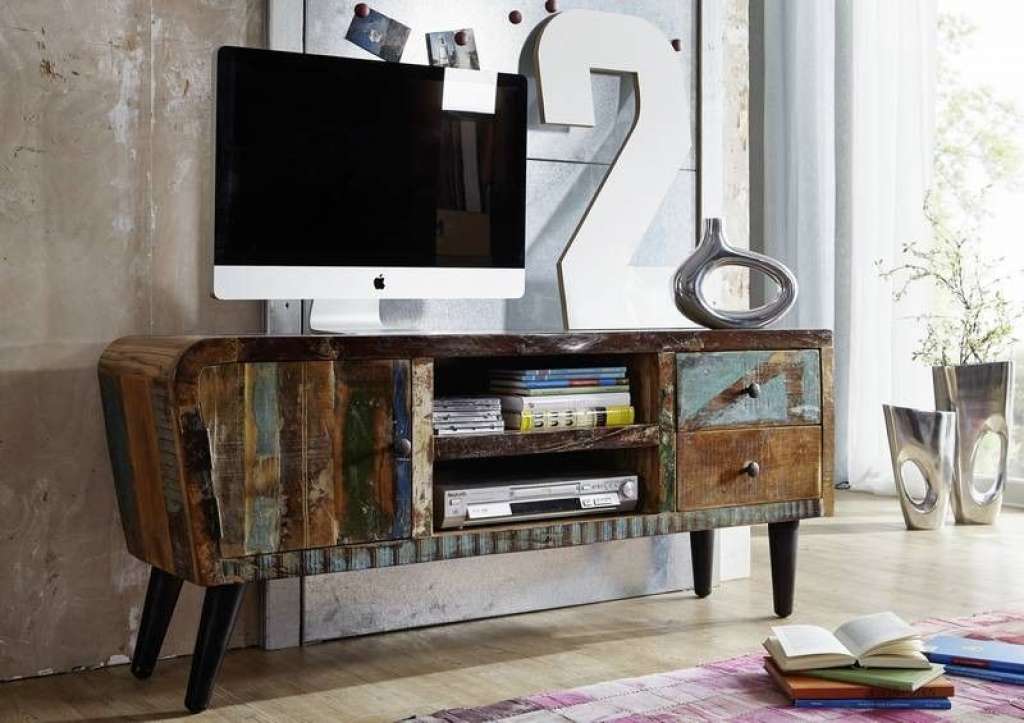 TV-Board Altholz 145x45x62 mehrfarbig lackiert SIXTIES #102