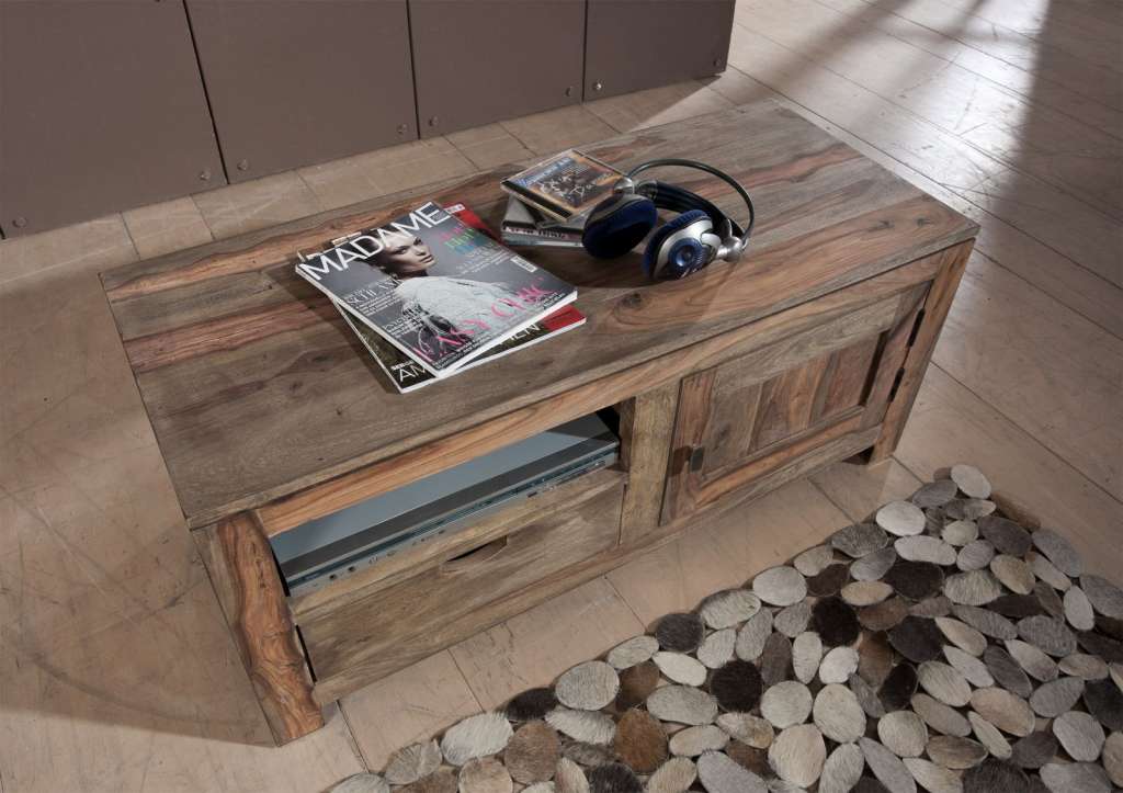 Lowboard Sheesham 108x45x45  grau geölt NATURE GREY #0117