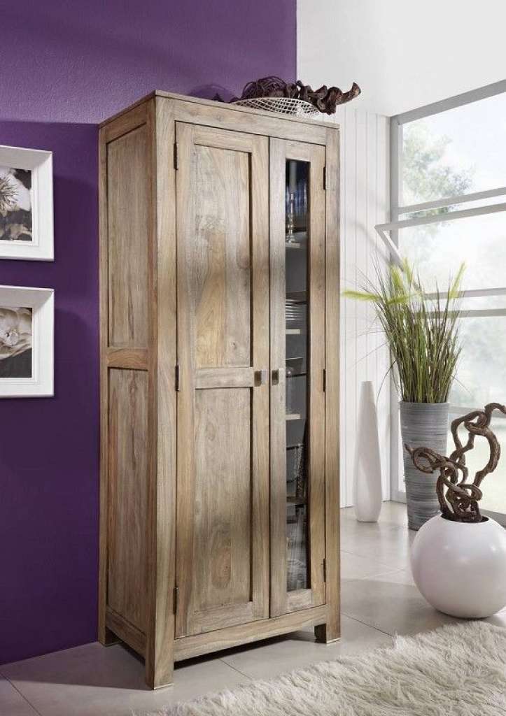 Regal Sheesham 70x45x180  grau geölt NATURE GREY #0125