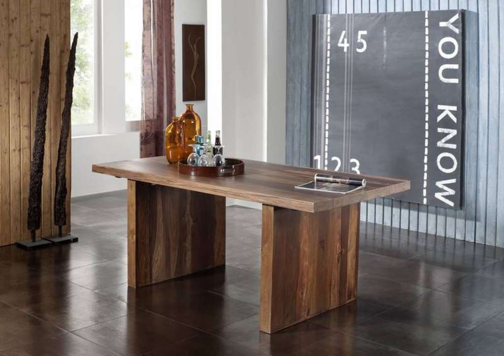 Esstisch Sheesham 200x100x76 walnuss lackiert DUKE #101