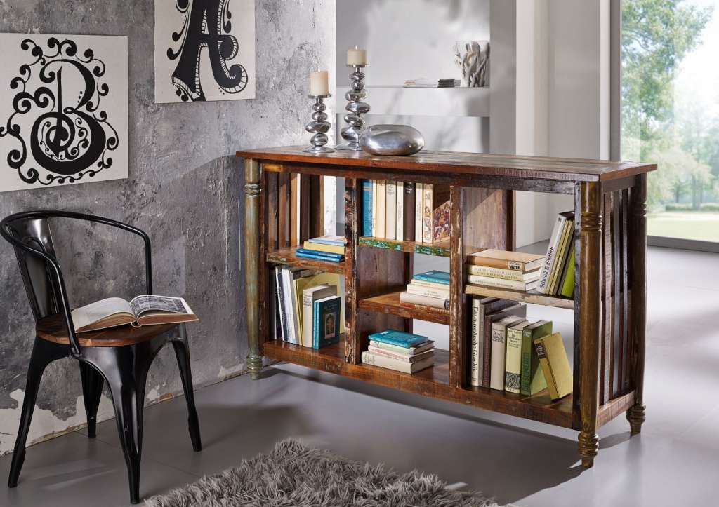 Regal Altholz 150x45x90 mehrfarbig lackiert FABLE #15