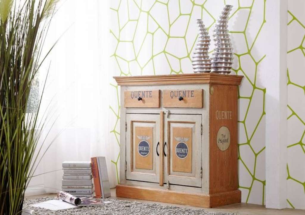 Sideboard Altholz 90x40x90 bunt lackiert PAINTED #173