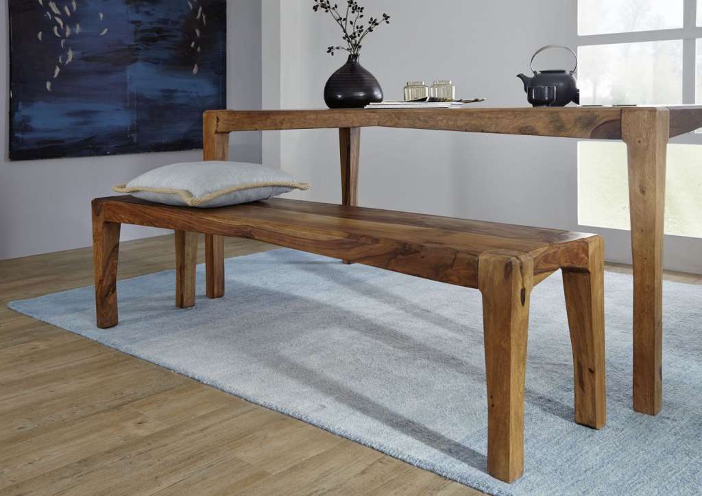 Bank Sheesham 168x44x45 braun lackiert ANCONA #0108