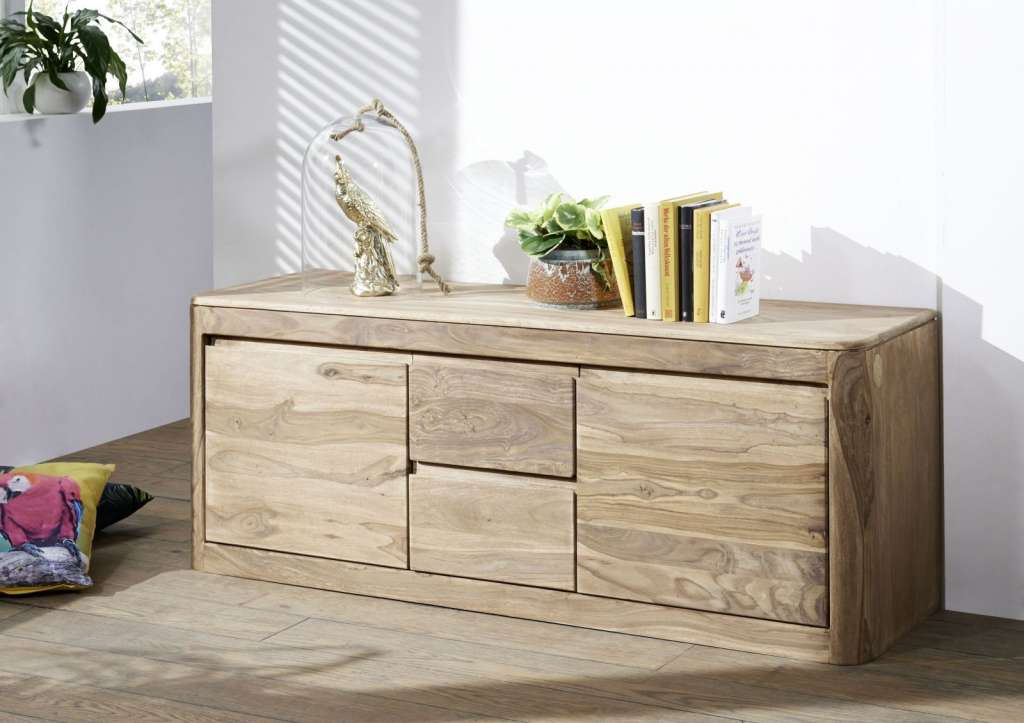 Lowboard Sheesham 147x40x58 smoked cherry geölt TORONTO #100