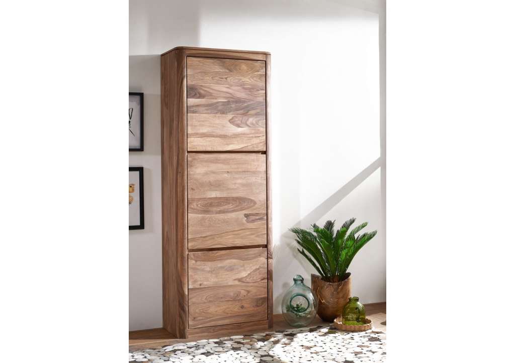 Dielenschrank Sheesham 70x37x200 smoked cherry geölt TORONTO #136